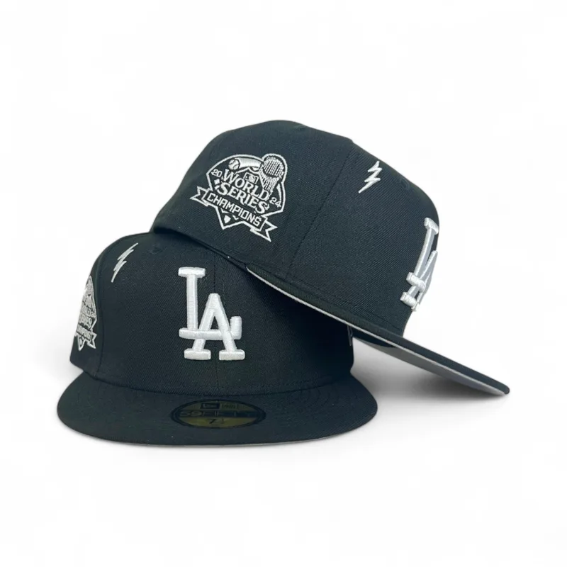 New Era Los Angeles Dodgers fitted hat black, gray colorway - 2024 World Series Champions Fitted: New Era’s Lightning Bolts Collection Celebrates Dodgers Victory
