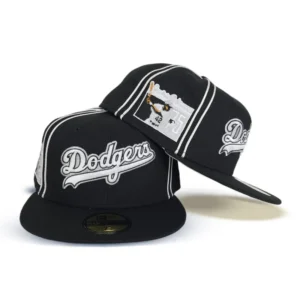 New Era Los Angeles Dodgers fitted hat black, gray colorway - New Era Drops Sleek Dodgers Fitted with Jackie Robinson 75th Anniversary Side Patch