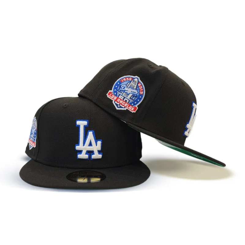 New Era Los Angeles Dodgers fitted hat black, green colorway - 60th Anniversary Fitted: New Era Celebrates Dodgers’ LA Legacy with Special Edition 59FIFTY