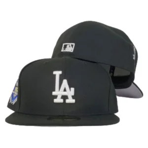 New Era Los Angeles Dodgers fitted hat black, grey colorway - 50th Anniversary Fitted: New Era Celebrates Dodgers Milestone with Black Grey Bottom 59FIFTY