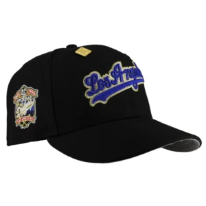 New Era Los Angeles Dodgers fitted hat black, grey colorway - 40th Anniversary Fitted: New Era’s Metallic Script Dodgers 59FIFTY Celebrates Four Decades