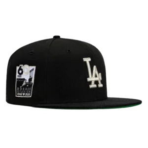 New Era Los Angeles Dodgers fitted hat Black, Metallic Silver colorway - Diamond Anniversary Fitted: New Era Celebrates 60 Years of Dodgers Baseball in Los Angeles