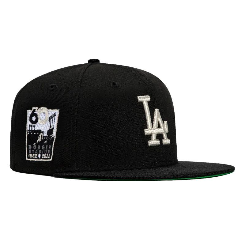 New Era Los Angeles Dodgers fitted hat Black, Metallic Silver colorway - Diamond Anniversary Fitted: New Era Celebrates 60 Years of Dodgers Baseball in Los Angeles