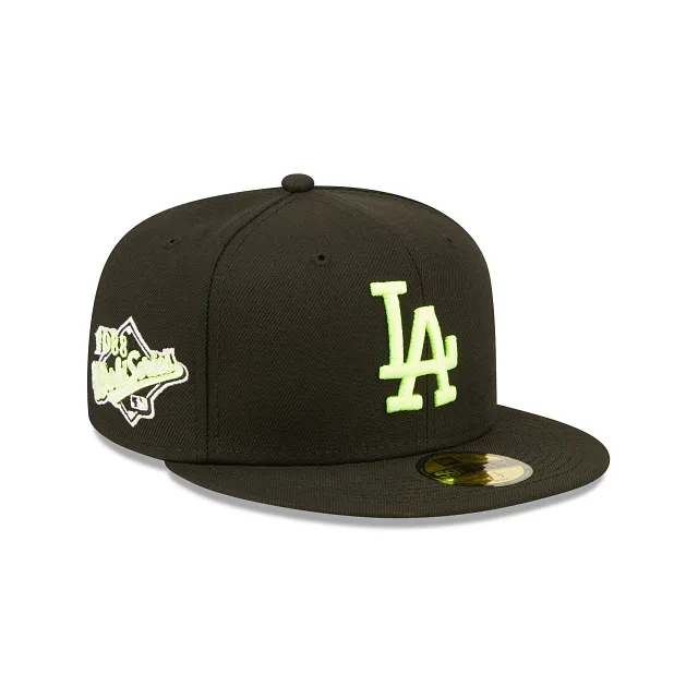 New Era Los Angeles Dodgers fitted hat black, green, yellow colorway - 1988 World Series Fitted: New Era’s Neon Green Snakeskin Dodgers Championship Tribute
