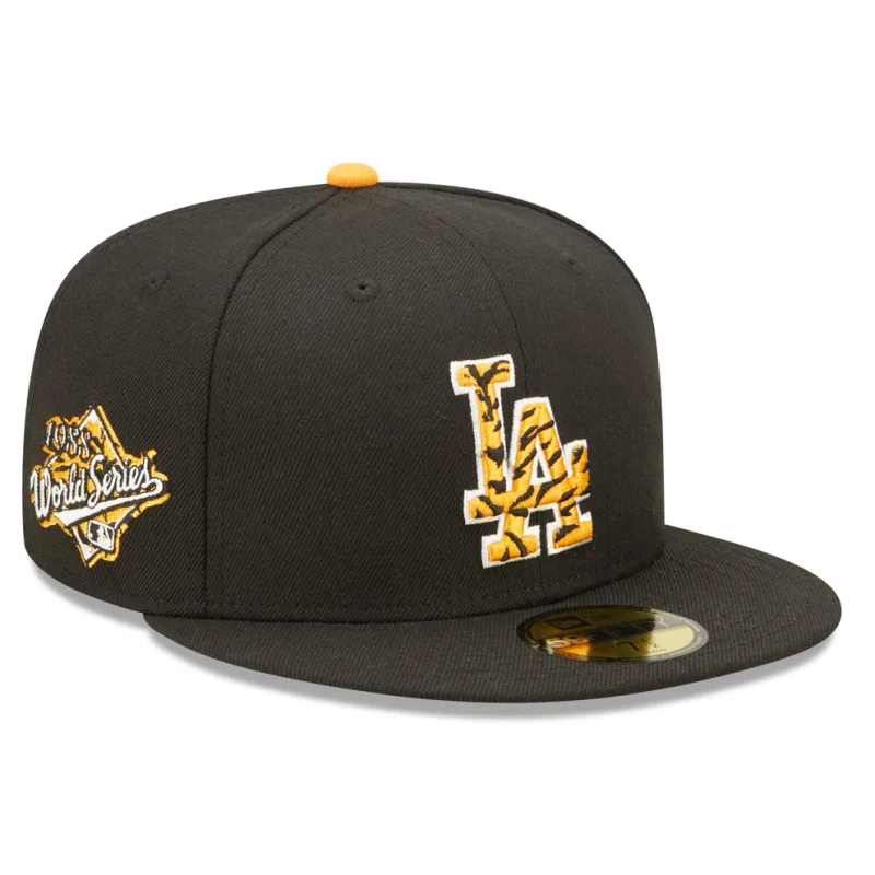 New Era Los Angeles Dodgers fitted hat black, orange colorway - 1988 World Series Fitted: New Era Drops Dodgers Championship Tribute with Tigerfill Touch