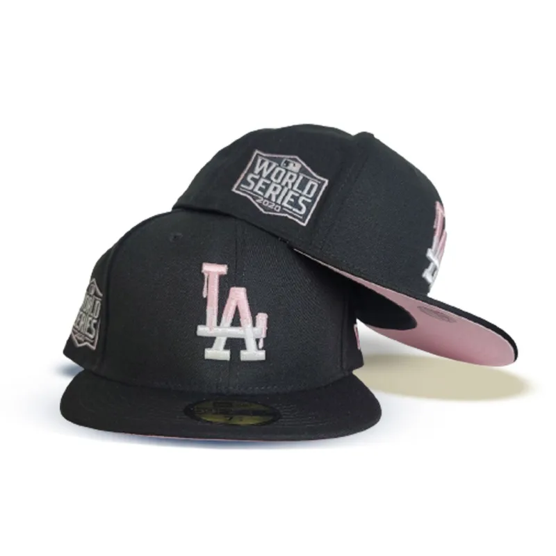 New Era Los Angeles Dodgers fitted hat black, pink colorway - 2020 World Series Fitted: New Era’s Paint Drip Design Celebrates Dodgers Championship Glory