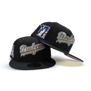 New Era Los Angeles Dodgers fitted hat black, pink, tan colorway - Dodgers Drop Special Ohtani 50 Home Runs Fitted with Pink Bottom