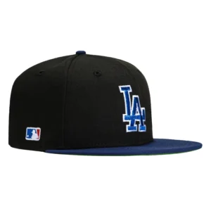 New Era Los Angeles Dodgers fitted hat Black, Royal colorway - New Era Drops Clean Dodgers Fitted with Batterman Logo Patch