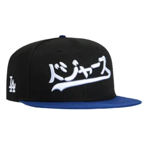 New Era Los Angeles Dodgers fitted hat Black, Royal colorway - New Era Drops Fresh Dodgers Fitted with Japanese Katakana Script