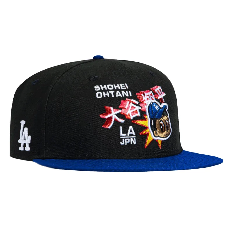 New Era Los Angeles Dodgers fitted hat Black, Royal colorway - New Era Drops Clean Dodgers Fitted with Ohtani Anime Tribute