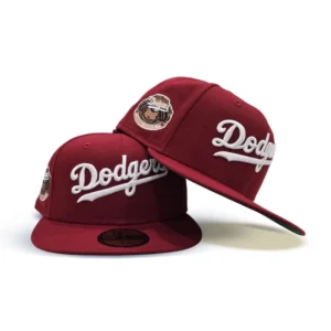 New Era Los Angeles Dodgers fitted hat white, red, green colorway - New Era Drops Fire Dodgers Fitted with World Series Side Patch
