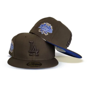 New Era Los Angeles Dodgers fitted hat blue, brown, royal colorway - Century of Excellence Fitted: New Era Celebrates Dodgers 100th Anniversary
