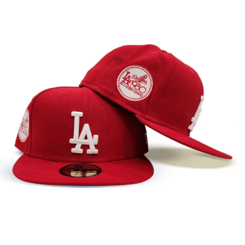 New Era Los Angeles Dodgers fitted hat gray, red colorway - 1980 All-Star Game Fitted: New Era’s Gray and Red Dodgers Side Patch Tribute