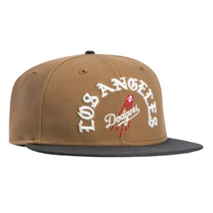 New Era Los Angeles Dodgers fitted hat Khaki, Graphite colorway - Hat Club Drops Clean Dodgers Fitted in Khaki and Graphite
