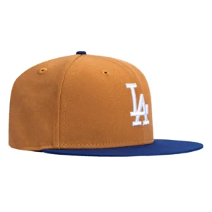 New Era Los Angeles Dodgers fitted hat Khaki, Royal colorway - New Era Drops Clean Dodgers Fitted in Khaki and Royal Blue
