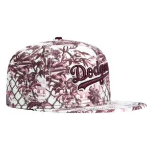 New Era Los Angeles Dodgers fitted hat Maroon colorway - New Era Drops Elegant Dodgers Fitted with Toile de Jouy Pattern