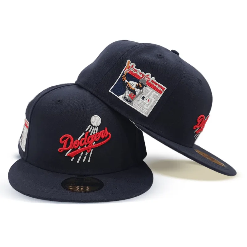 New Era Los Angeles Dodgers fitted hat navy, gray, blue colorway - New Era Drops Clean Dodgers Fitted Honoring Jackie Robinson’s 75th Anniversary