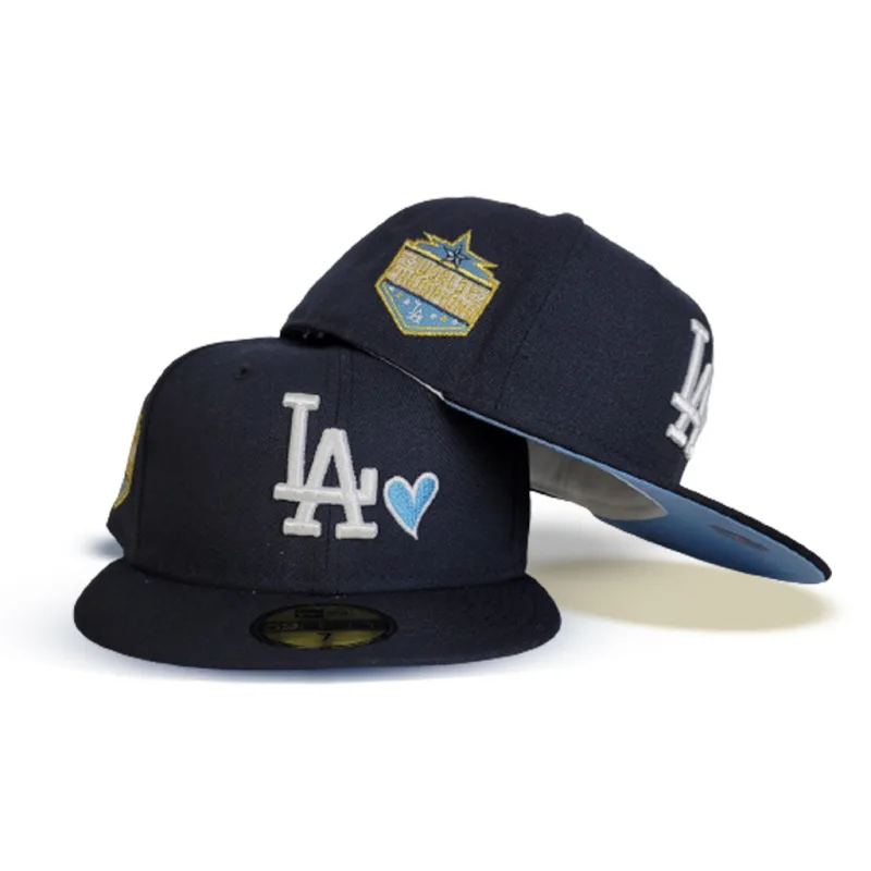 New Era Los Angeles Dodgers fitted hat navy, blue colorway - 2020 World Series Champions Fitted: New Era Celebrates Dodgers’ Long-Awaited Title