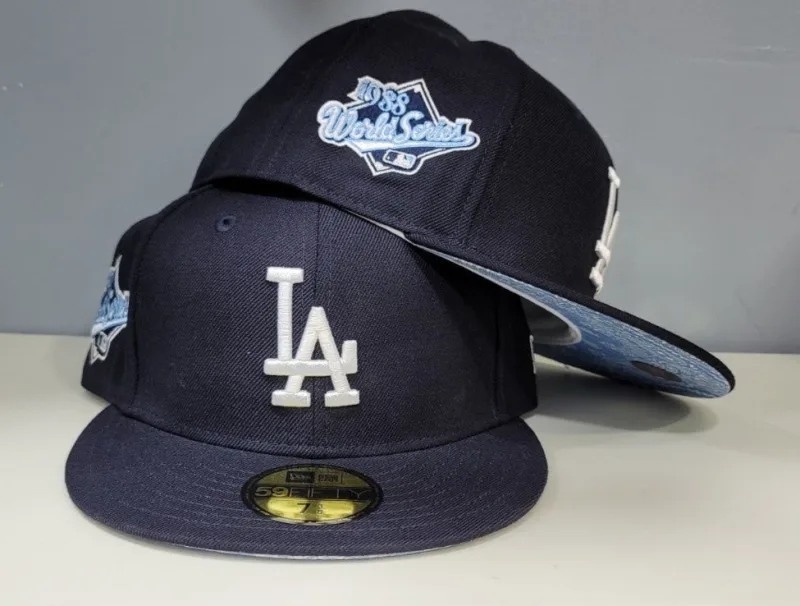 New Era Los Angeles Dodgers fitted hat navy, blue colorway - 1988 World Series Fitted: New Era’s Navy Paisley Dodgers Championship Tribute