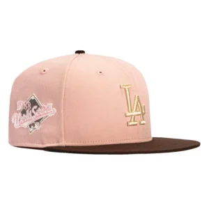New Era Los Angeles Dodgers fitted hat Pink, Brown colorway - 1988 World Series Fitted: New Era Drops Dodgers Championship Tribute in Pink and Brown
