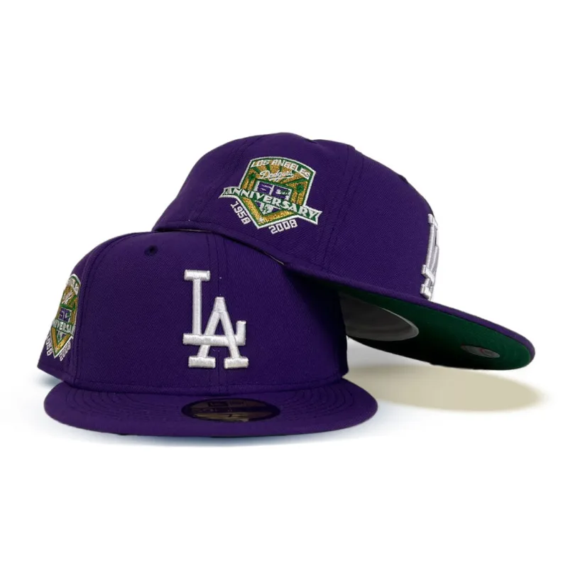 New Era Los Angeles Dodgers fitted hat green, purple colorway - 50th Anniversary Fitted: New Era Drops Purple and Green Dodgers Tribute