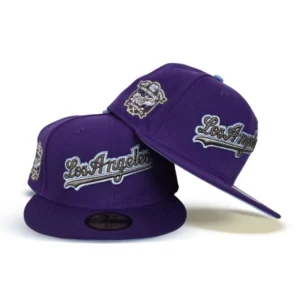 New Era Los Angeles Dodgers fitted hat blue, purple colorway - 40th Anniversary Fitted: New Era Celebrates Dodgers Milestone with Purple Script 59FIFTY