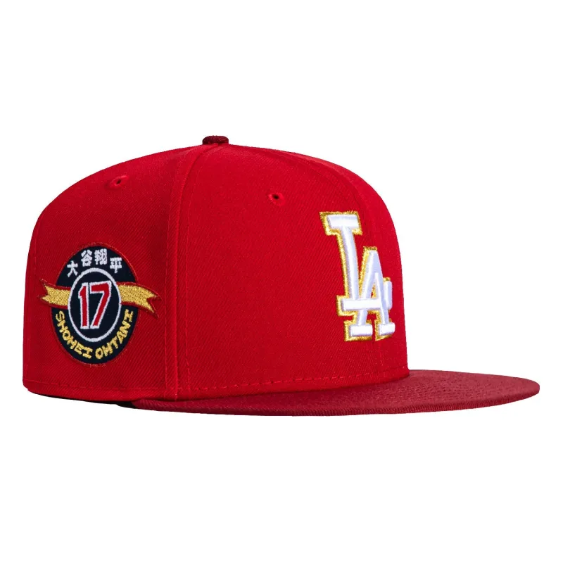 New Era Los Angeles Dodgers fitted hat Red, Brick colorway - New Era Drops Fire Dodgers Fitted Honoring Shohei Ohtani
