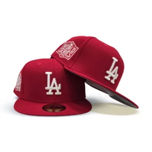 New Era Los Angeles Dodgers fitted hat gray, red colorway - 2020 World Series Fitted: New Era Drops Dodgers Championship Tribute in Red and Gray
