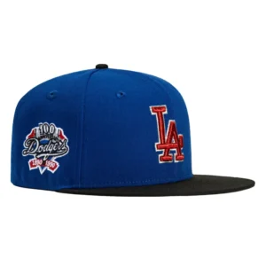 New Era Los Angeles Dodgers fitted hat Royal, Black, Red, Metallic Silver colorway - Century of Excellence Fitted: New Era Celebrates Dodgers 100th Anniversary in Royal Blue