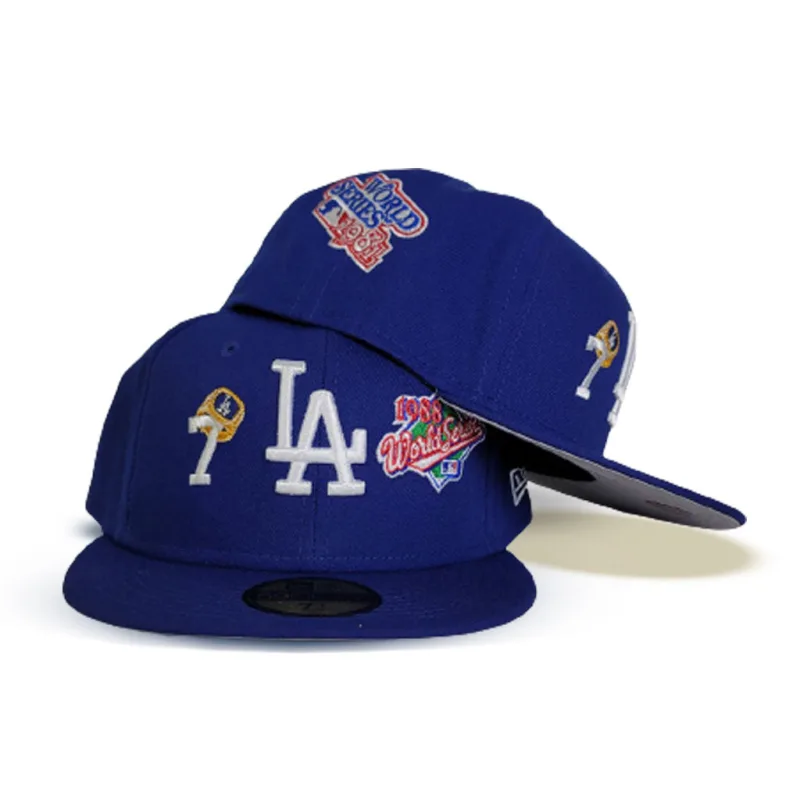 New Era Los Angeles Dodgers fitted hat blue, royal colorway - New Era Dodgers 7X World Series Champions Ring Fitted Celebrates Championship Legacy