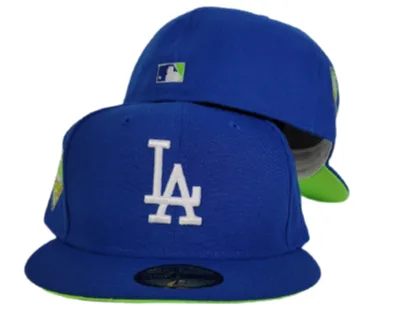 New Era Los Angeles Dodgers fitted hat blue, green, royal colorway - 2018 World Series Fitted: New Era Drops Dodgers Royal Blue Championship Tribute