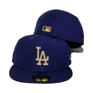 New Era Los Angeles Dodgers fitted hat blue, royal, gold colorway - New Era Drops Luxe Dodgers Fitted with Diamond Rhinestone Details