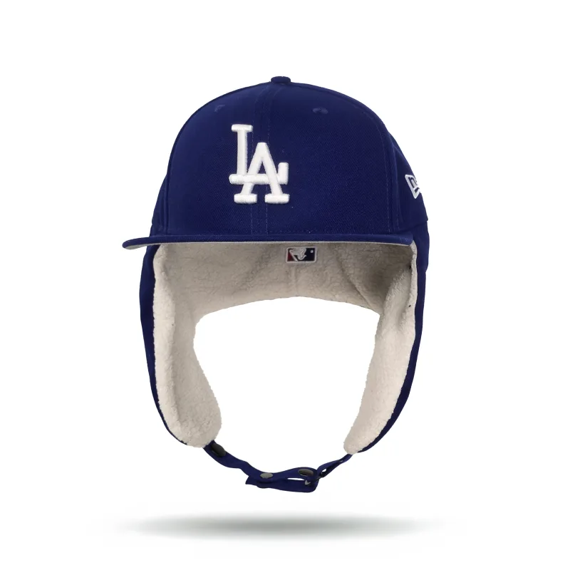 New Era Los Angeles Dodgers fitted hat gray, blue, royal colorway - Dodgers Fans Get Cozy with New Dog Ear Flap Fitted