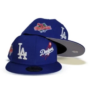 New Era Los Angeles Dodgers fitted hat grey, blue, royal colorway - New Era Drops Clean Dodgers Fitted with Team Patch Pride