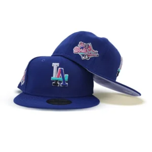 New Era Los Angeles Dodgers fitted hat blue, royal colorway - 1988 World Series Fitted: New Era’s Polar Lights Royal Blue Dodgers Championship Tribute