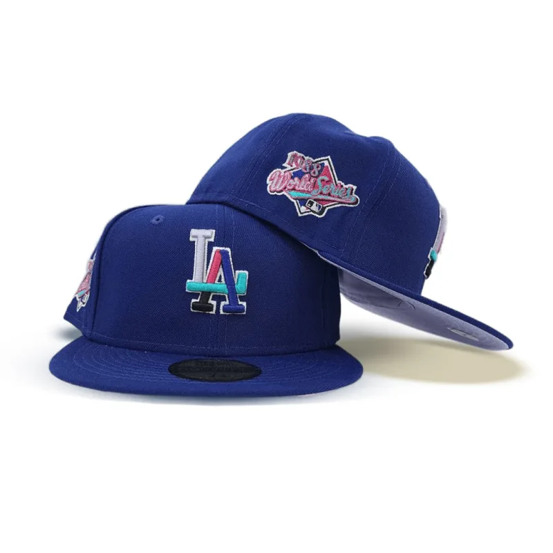 New Era Los Angeles Dodgers fitted hat blue, royal colorway - 1988 World Series Fitted: New Era’s Polar Lights Royal Blue Dodgers Championship Tribute