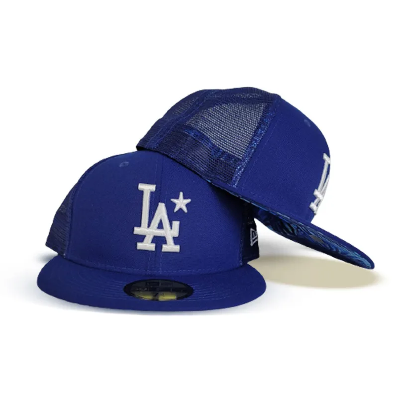 New Era Los Angeles Dodgers fitted hat blue, royal colorway - New Era Drops Clean Royal Blue Dodgers Fitted with Mesh Construction
