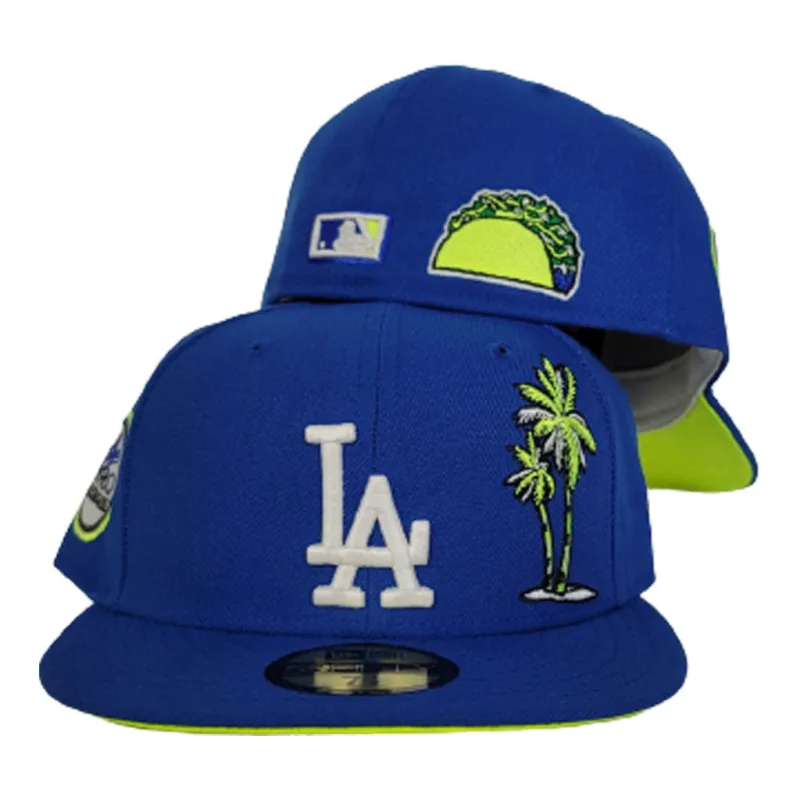New Era Los Angeles Dodgers fitted hat blue, green, royal colorway - 1980 All-Star Game Fitted: New Era Drops Dodgers Palm Tree Tribute