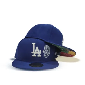 New Era Los Angeles Dodgers fitted hat blue, royal colorway - Clean Royal Blue Dodgers Fitted Drops with Patchwork Bottom Detail