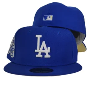 New Era Los Angeles Dodgers fitted hat blue, yellow, royal colorway - Dodgers Drop Clean Royal Blue Fitted for 78th World Series