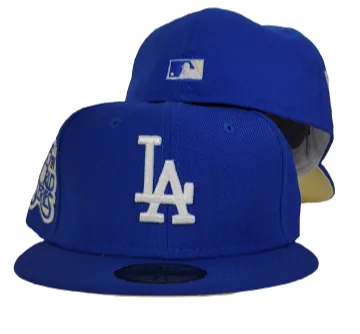 New Era Los Angeles Dodgers fitted hat blue, yellow, royal colorway - Dodgers Drop Clean Royal Blue Fitted for 78th World Series