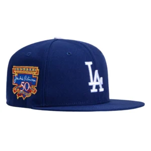 New Era Los Angeles Dodgers fitted hat Royal colorway - Breaking Barriers Fitted: New Era’s Jackie Robinson 50th Anniversary Dodgers Cap