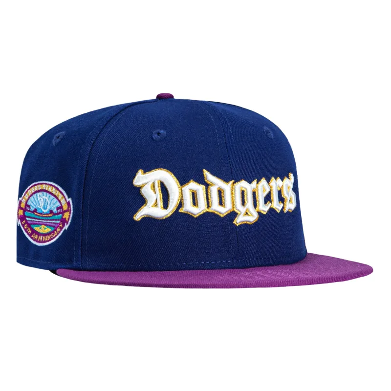 New Era Los Angeles Dodgers fitted hat Royal, Purple colorway - Golden Anniversary Fitted: New Era Celebrates 50 Years with Dodgers Stadium Patch