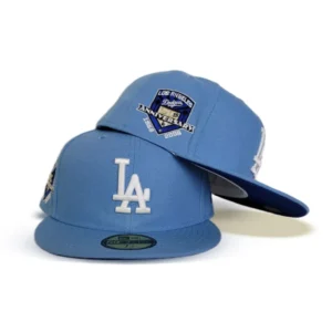 New Era Los Angeles Dodgers fitted hat blue, royal colorway - 50th Anniversary Fitted: New Era Celebrates Dodgers Milestone with Sky Blue 59FIFTY