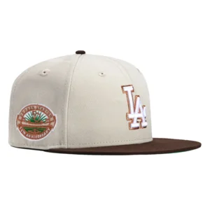 New Era Los Angeles Dodgers fitted hat Stone, Brown, Metallic Copper colorway - Golden Anniversary Fitted: New Era’s 50th Anniversary Dodgers Stadium Tribute in Stone and Copper
