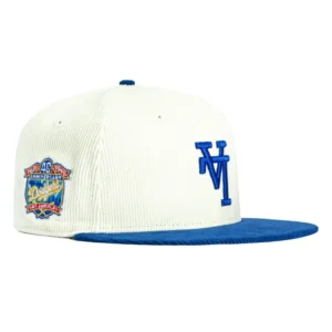 New Era Los Angeles Dodgers fitted hat White, Royal colorway - Anniversary Fitted: New Era Drops Dodgers 40th Anniversary Upside Down 59FIFTY