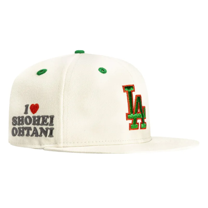 New Era Los Angeles Dodgers fitted hat White, Green colorway - New Era Drops Fresh Dodgers Fitted with Exclusive Shohei Ohtani Patch