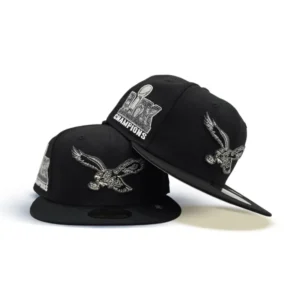 New Era Philadelphia Eagles fitted hat black, gray, green colorway - Super Bowl LIX Champions Fitted: New Era Drops Eagles Black and Gray Celebration Hat