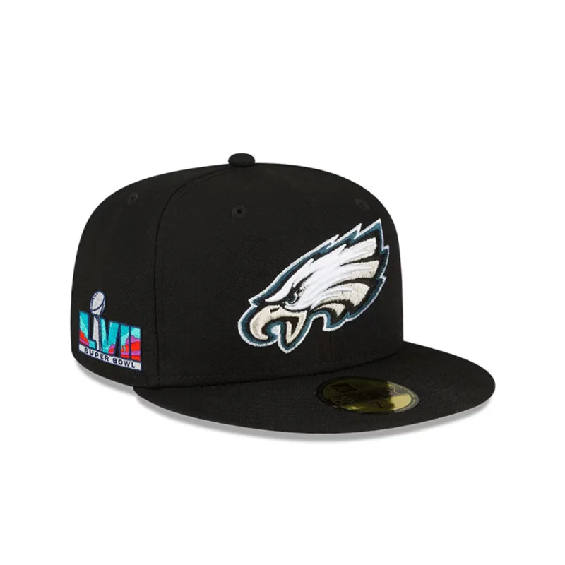 New Era Philadelphia Eagles fitted hat black colorway - Super Bowl LVII Fitted: New Era Drops Eagles Championship Side Patch 59FIFTY