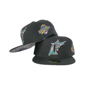 New Era Miami Marlins fitted hat black colorway - 1997 World Series Fitted: New Era Honors Marlins’ Historic Championship Run